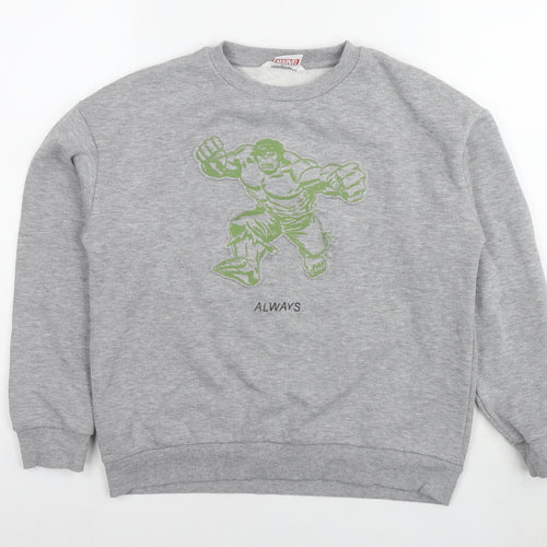 Marvel Boys Grey Cotton Pullover Sweatshirt Size 12-13 Years Pullover - Hulk