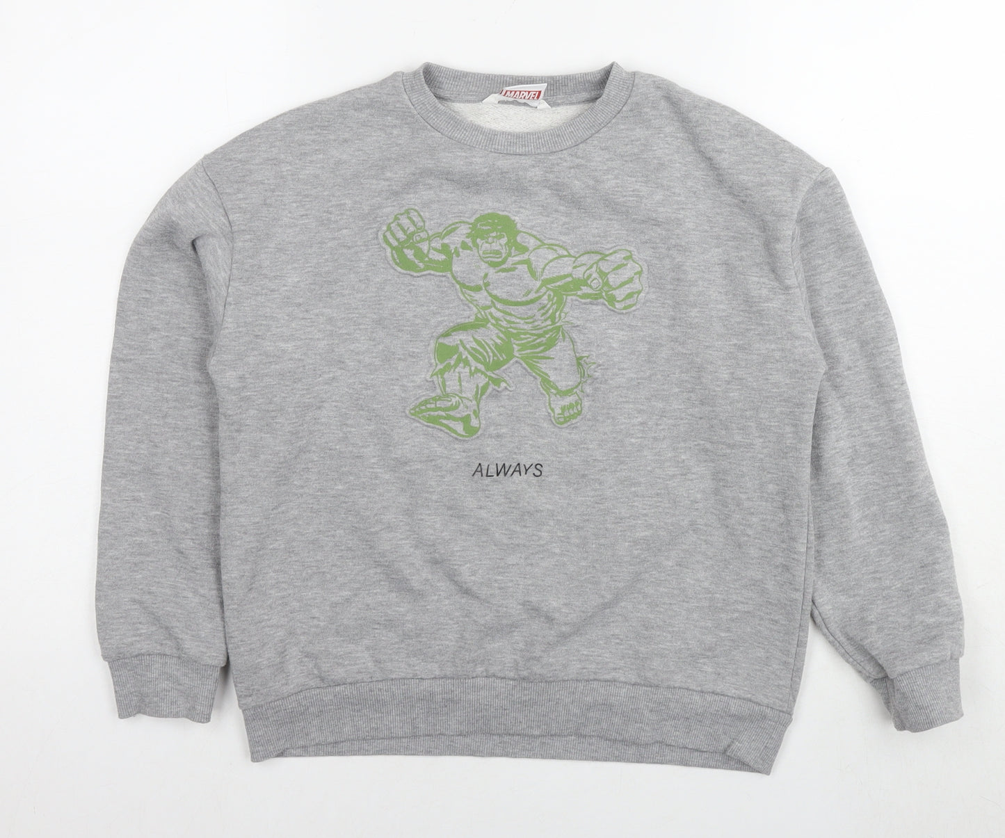 Marvel Boys Grey Cotton Pullover Sweatshirt Size 12-13 Years Pullover - Hulk