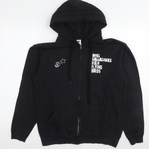 Noel Callaghers Mens Black Cotton Full Zip Hoodie Size M - High Flying Birds