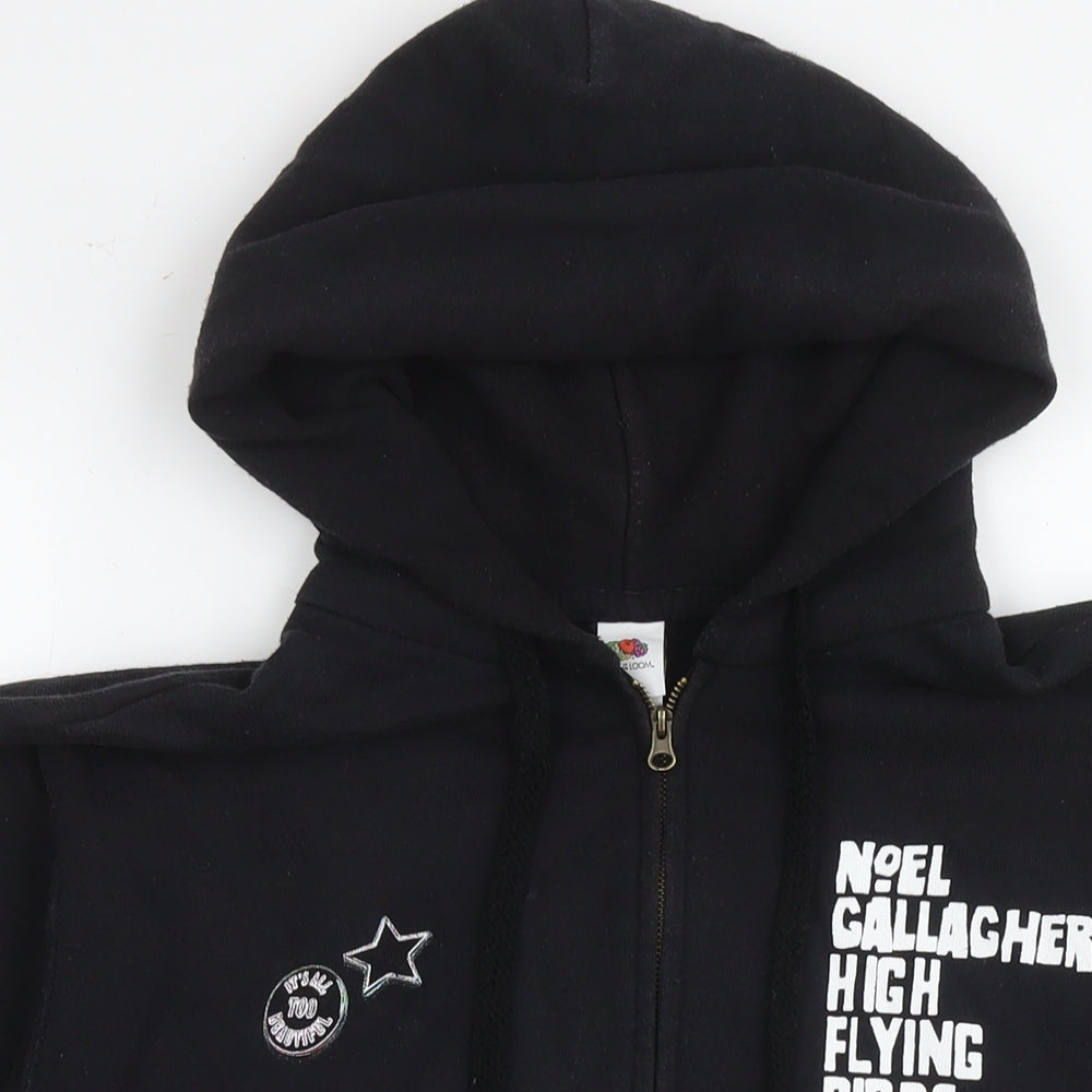 Noel Callaghers Mens Black Cotton Full Zip Hoodie Size M - High Flying Birds