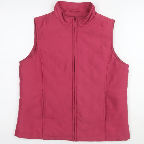 EWM Womens Red Gilet Waistcoat Size 10 Zip - Size 10-12