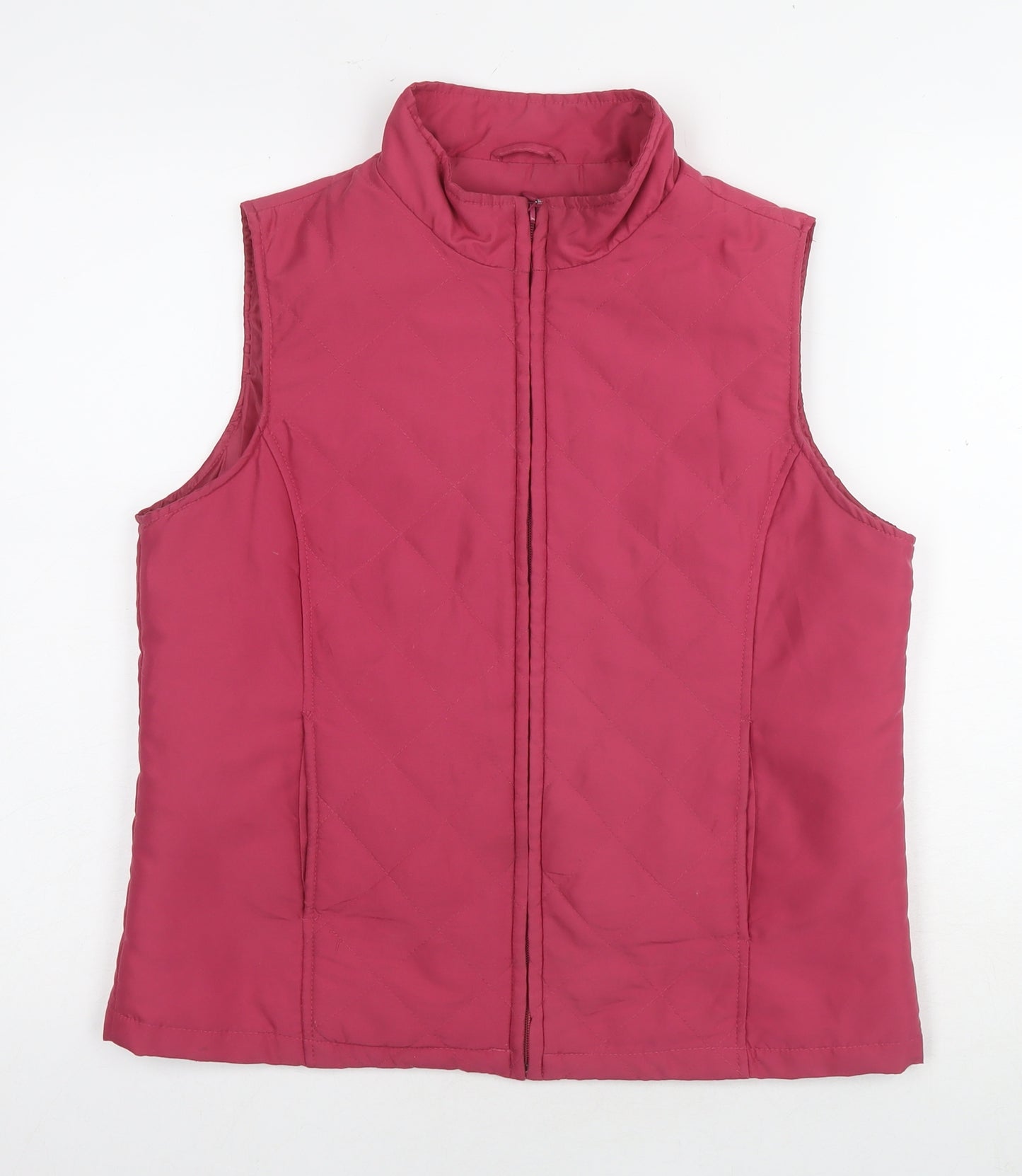 EWM Womens Red Gilet Waistcoat Size 10 Zip - Size 10-12