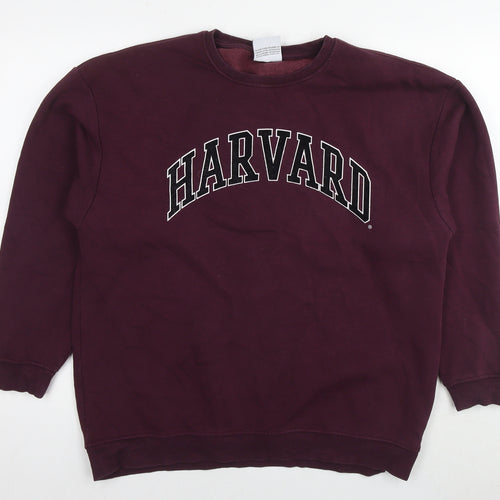 Harvard Mens Purple Cotton Pullover Sweatshirt Size M - Logo