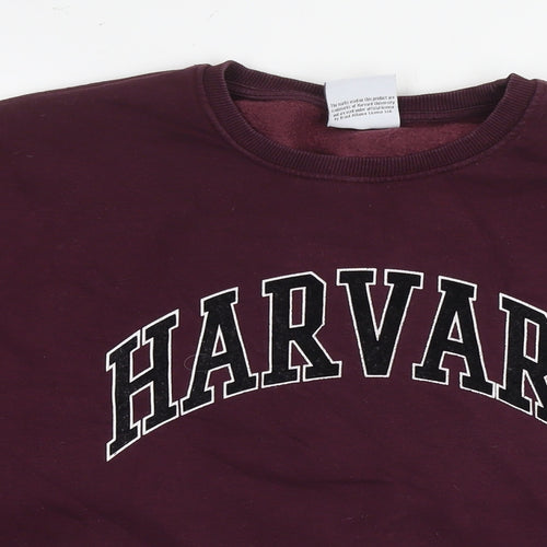 Harvard Mens Purple Cotton Pullover Sweatshirt Size M - Logo