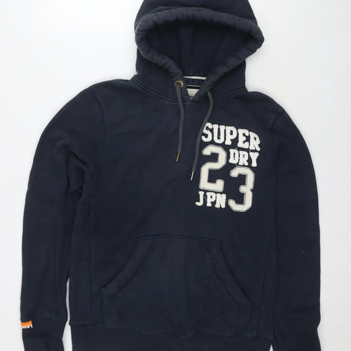 Superdry Womens Blue Cotton Full Zip Hoodie Size L Pullover