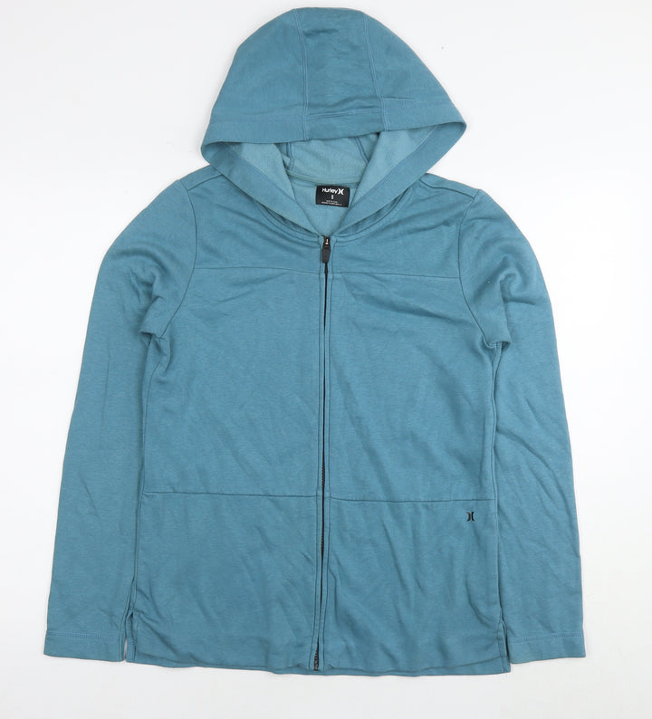 Hurley Womens Blue Cotton Full Zip Hoodie Size S Pullover