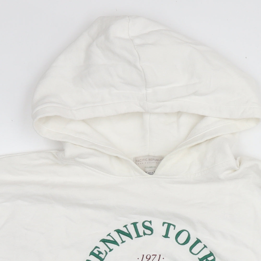 Pacific Republic Womens White Cotton Pullover Sweatshirt Size M Pullover - Tennis Club