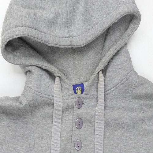 LUFC Womens Grey Cotton Pullover Hoodie Size 2XL Pullover