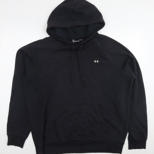 Under armour Mens Black Cotton Pullover Hoodie Size L