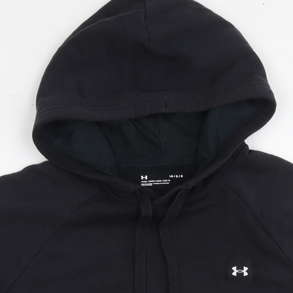 Under armour Mens Black Cotton Pullover Hoodie Size L