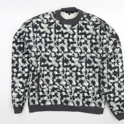 Villain Mens Multicoloured Geometric Polyester Pullover Sweatshirt Size S