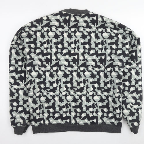 Villain Mens Multicoloured Geometric Polyester Pullover Sweatshirt Size S