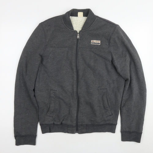 Hollister Mens Grey Cotton Full Zip Hoodie Size M