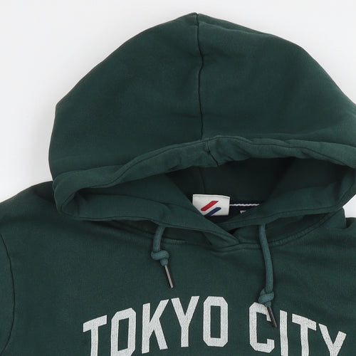 Superdry Mens Green Cotton Pullover Hoodie Size M - Logo Size M/L