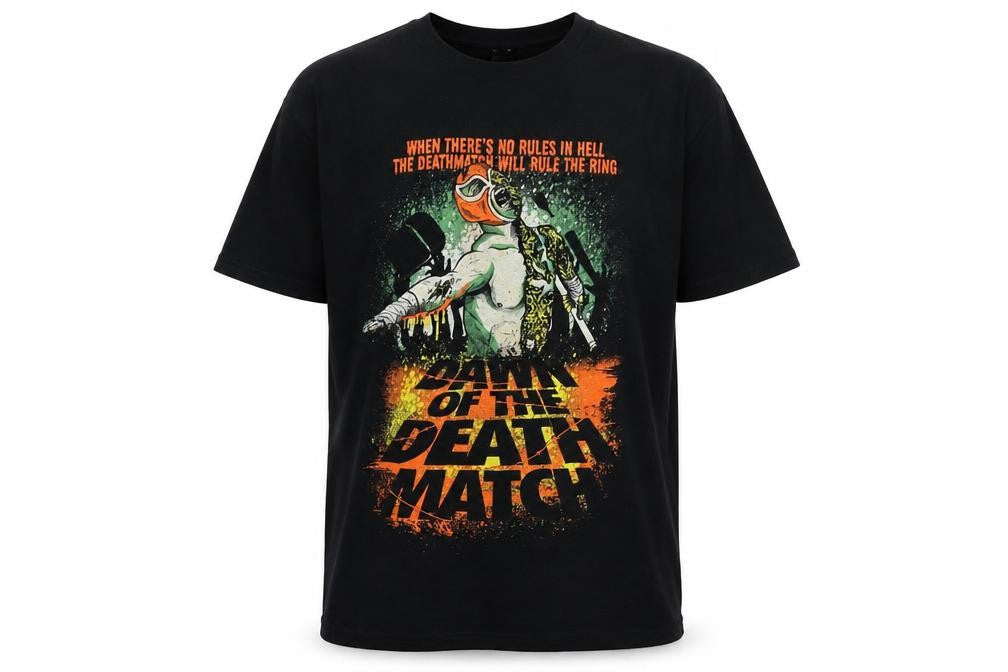 Dawn Of The Death Mens Black Cotton T-Shirt Size L Round Neck - Fight match winner