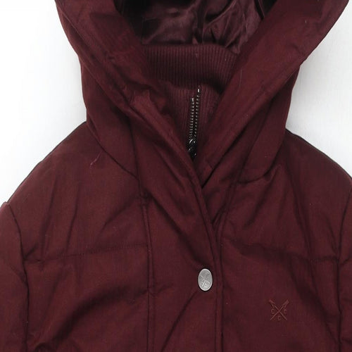 Crew Clothing Womens Red Quilted Jacket Size 8 Zip