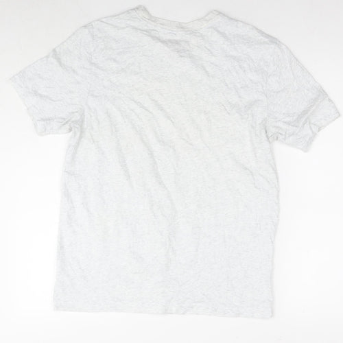 Nike Womens Grey Cotton Basic T-Shirt Size M Round Neck - Unisex