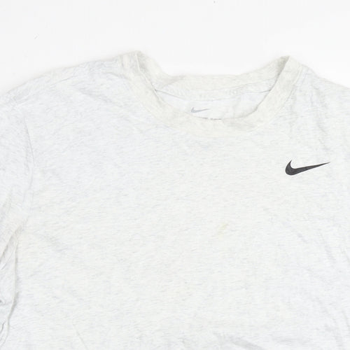 Nike Womens Grey Cotton Basic T-Shirt Size M Round Neck - Unisex