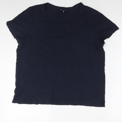 Crew Clothing Womens Blue Cotton Basic T-Shirt Size 14 Round Neck