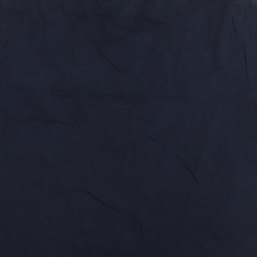 Crew Clothing Womens Blue Cotton Basic T-Shirt Size 14 Round Neck