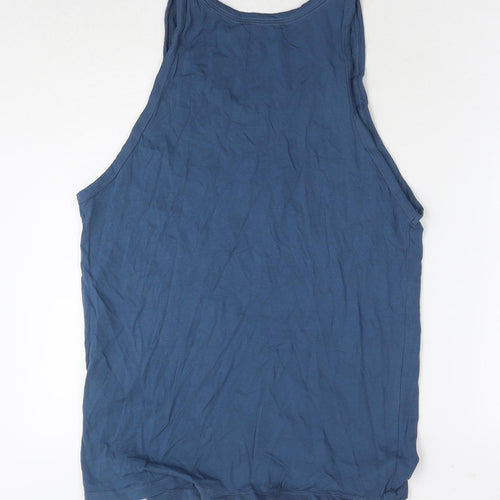 JACK & JONES Mens Blue Cotton T-Shirt Size M Round Neck - Logo