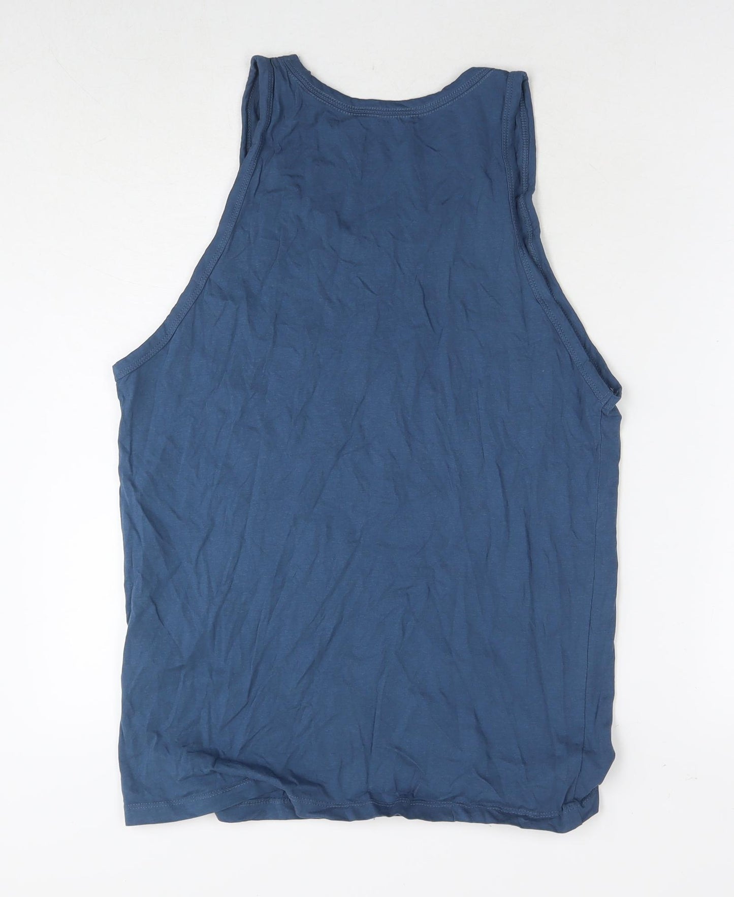 JACK & JONES Mens Blue Cotton T-Shirt Size M Round Neck - Logo