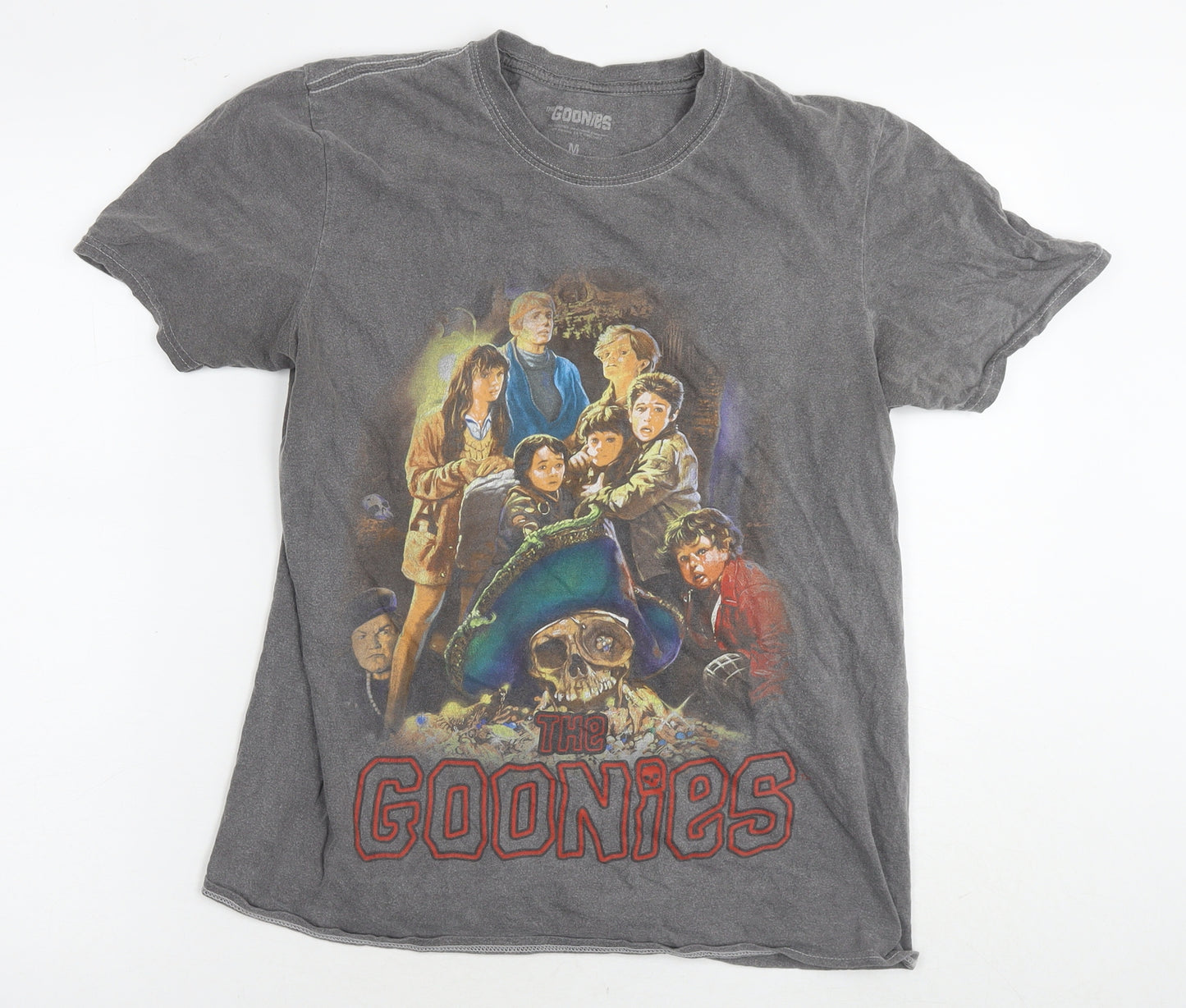 The Goonies Womens Grey Cotton Basic T-Shirt Size M Round Neck - Logo