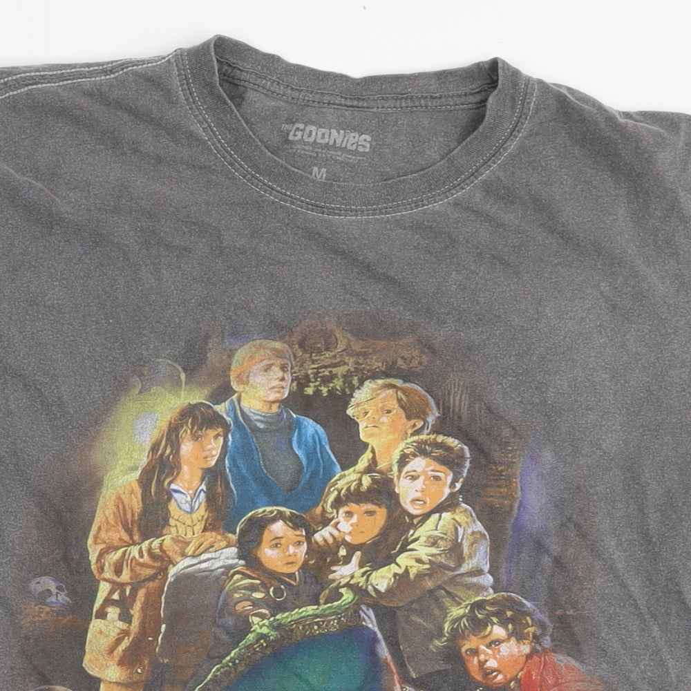 The Goonies Womens Grey Cotton Basic T-Shirt Size M Round Neck - Logo