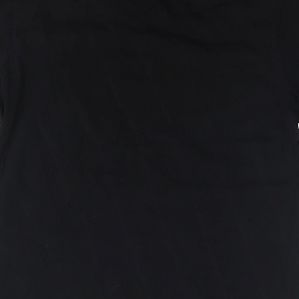 Diesel Womens Black Cotton Basic T-Shirt Size M Round Neck - Logo