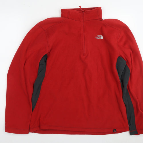 The North Face Mens Red Polyester Pullover Sweatshirt Size M