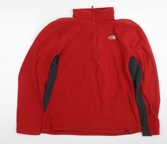 The North Face Mens Red Polyester Pullover Sweatshirt Size M