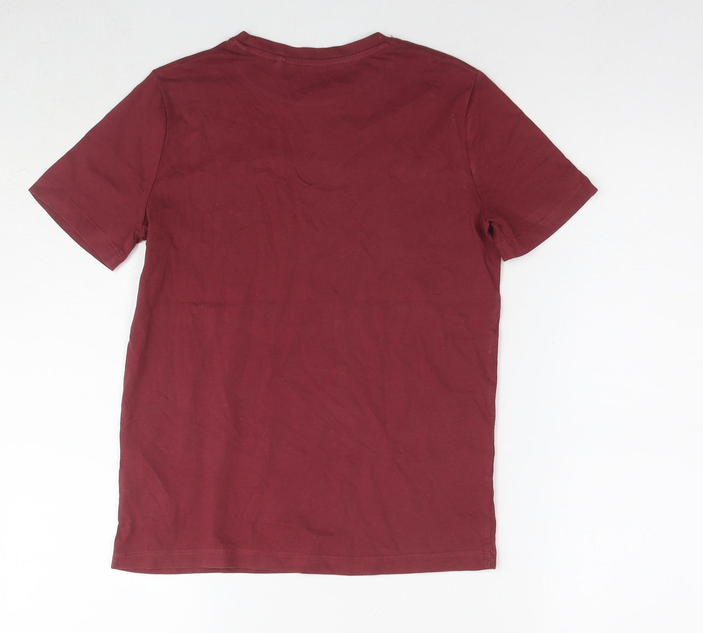 Jack Wills Boys Red Cotton Basic T-Shirt Size 9-10 Years Round Neck Pullover - Logo