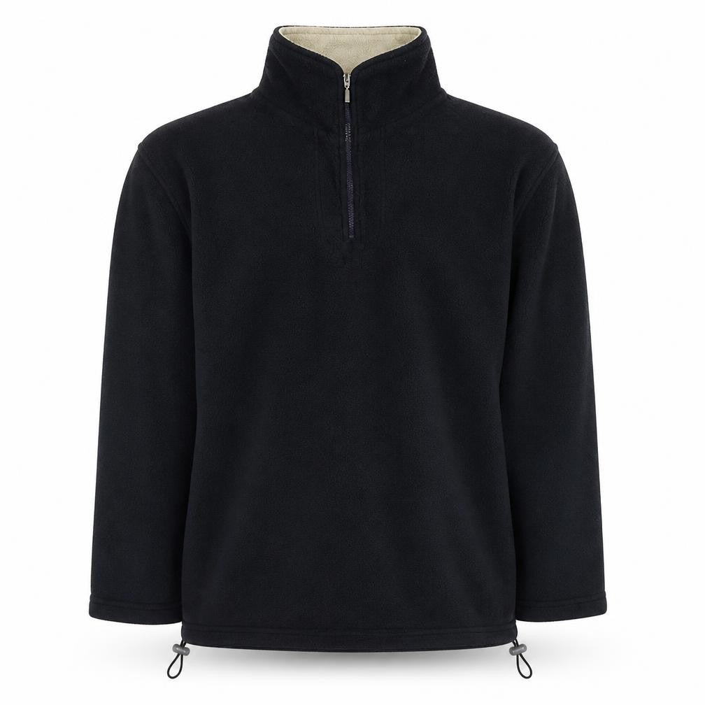 Front view of Redbox men’s blue polyester pullover sweatshirt, size XL