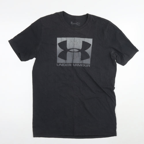 Under armour Mens Black Cotton T-Shirt Size M Round Neck
