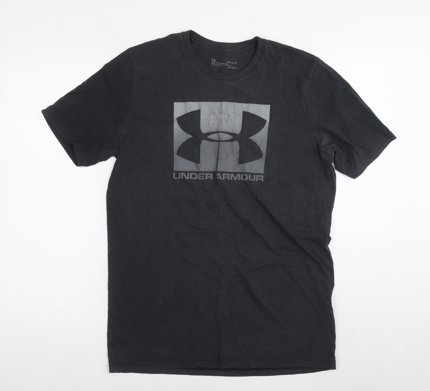 Under armour Mens Black Cotton T-Shirt Size M Round Neck