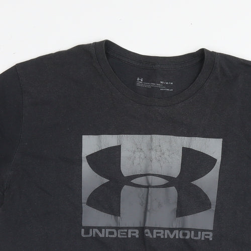 Under armour Mens Black Cotton T-Shirt Size M Round Neck