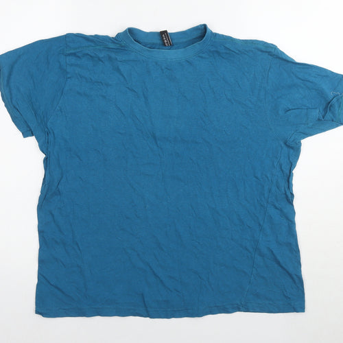 Donnay Womens Blue Cotton Basic T-Shirt Size M Round Neck