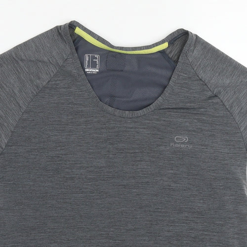 DECATHLON Womens Grey Polyester Basic T-Shirt Size 12 Round Neck Pullover