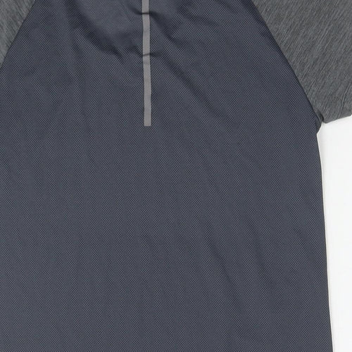 DECATHLON Womens Grey Polyester Basic T-Shirt Size 12 Round Neck Pullover