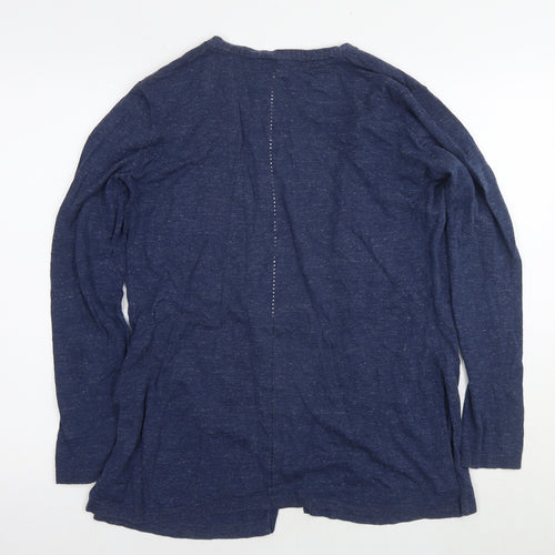 Fat Face Womens Blue V-Neck Cotton Cape Jumper Size 10