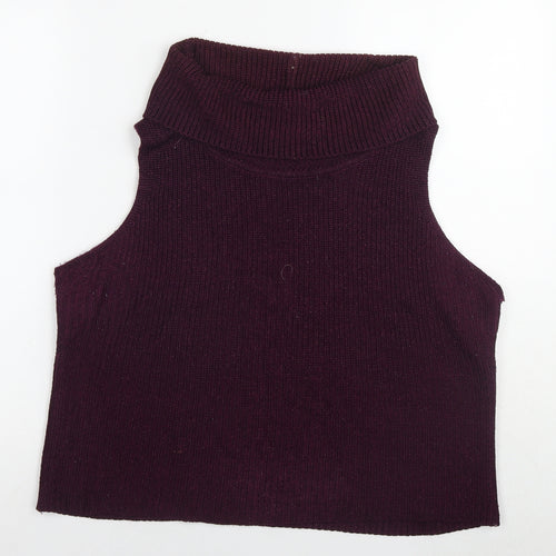J. Taylor Womens Purple Roll Neck Viscose Pullover Jumper Size 20