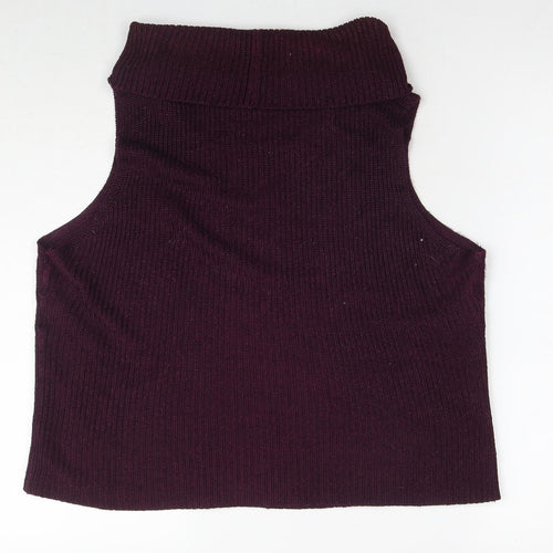 J. Taylor Womens Purple Roll Neck Viscose Pullover Jumper Size 20