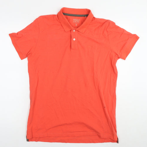 Esprit Mens Red Cotton Polo Size XL Collared Pullover