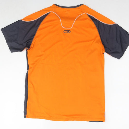 Kalenji Womens Orange Polyester Basic T-Shirt Size S Round Neck Pullover