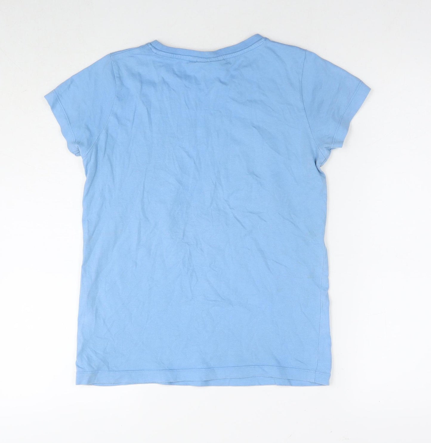 Peter Storm Boys Blue Cotton Basic T-Shirt Size 13 Years Round Neck Pullover - Only one planet no other