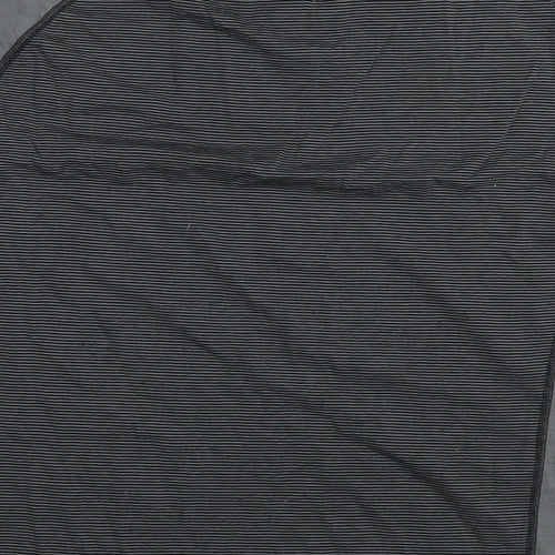 Driza-Bone Womens Grey Striped Cotton Basic T-Shirt Size 2XL Round Neck