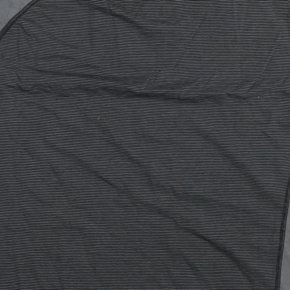 Driza-Bone Womens Grey Striped Cotton Basic T-Shirt Size 2XL Round Neck