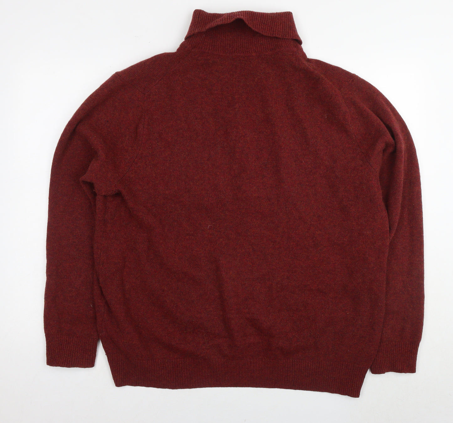 Uniqlo Mens Red Roll Neck Wool Pullover Jumper Size 3XL Long Sleeve