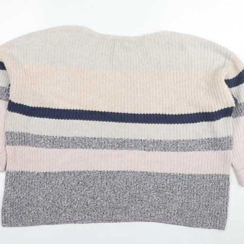 Fat Face Womens Multicoloured Round Neck Striped Cotton Pullover Jumper Size 14