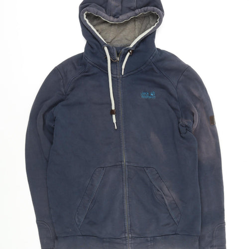 Jack Wolfskin Mens Blue Cotton Full Zip Hoodie Size M